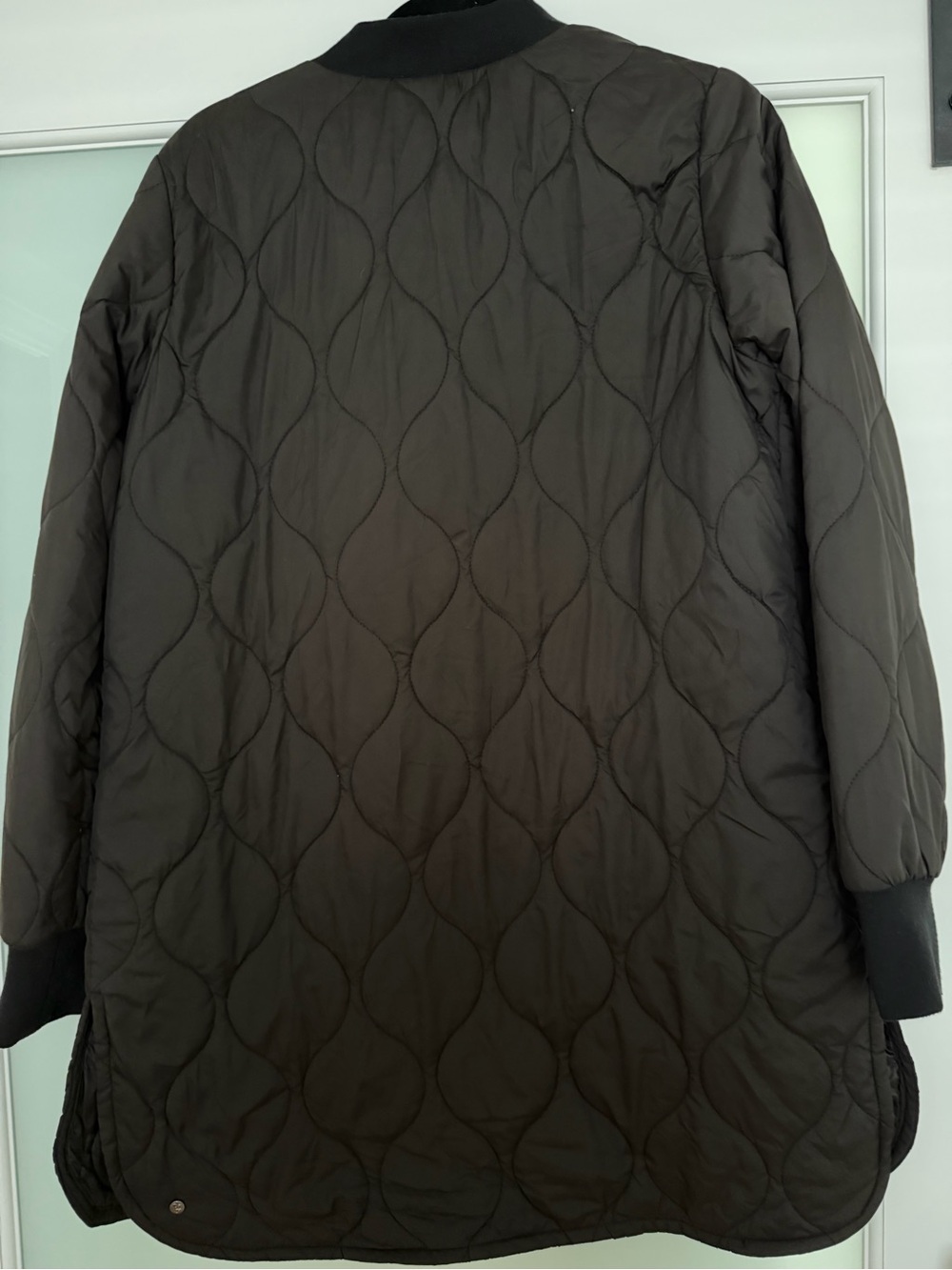 Zella Quilted Long Jacket - Black - Picture 2 of 4